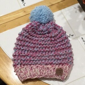 Handmade Stylish Pink and Blue Pom-Pom Beanie